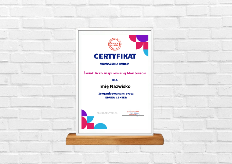 Świat liczb inspirowany montessori